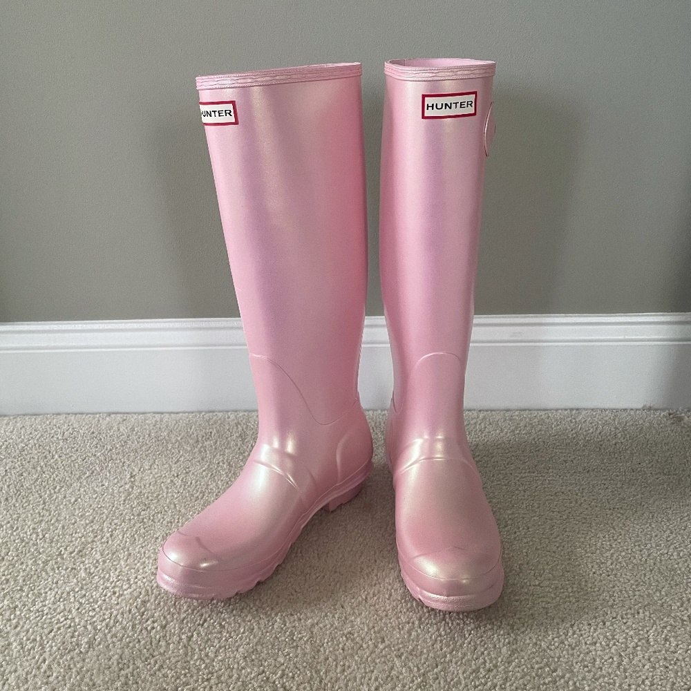 Pink Hunter rain boots